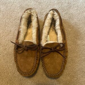 UGG Chestnut Suede Moccasin Slippers